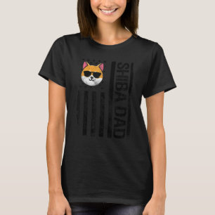 Camiseta Pai Shiba American Flag Shiba Inu Proprietário Pet