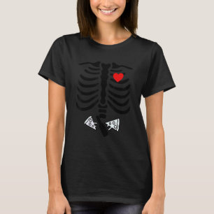 Camiseta Pai Skeleton Halloween Beer Pizza Coupl.