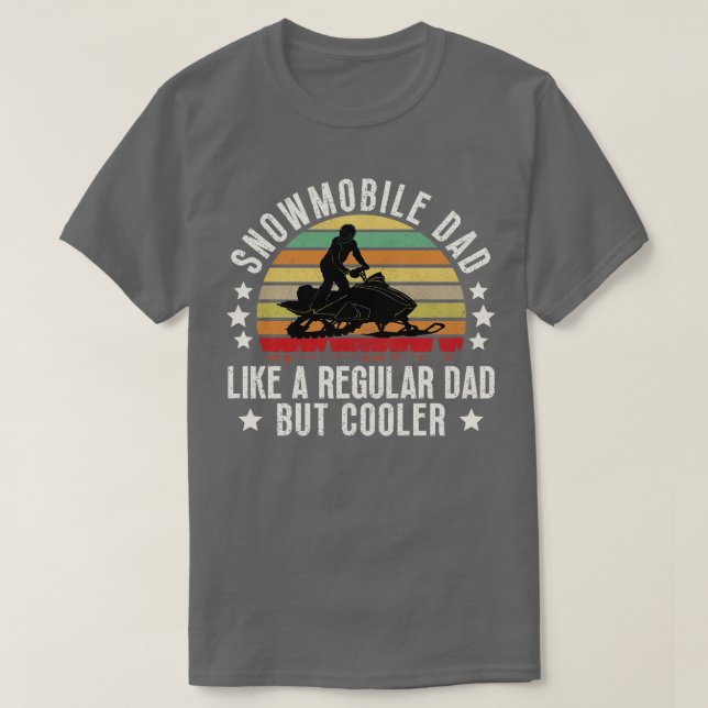 Camiseta Pai Snowmobile Como Um Pai Regular Mas Mais Frio 7 (Frente do Design)