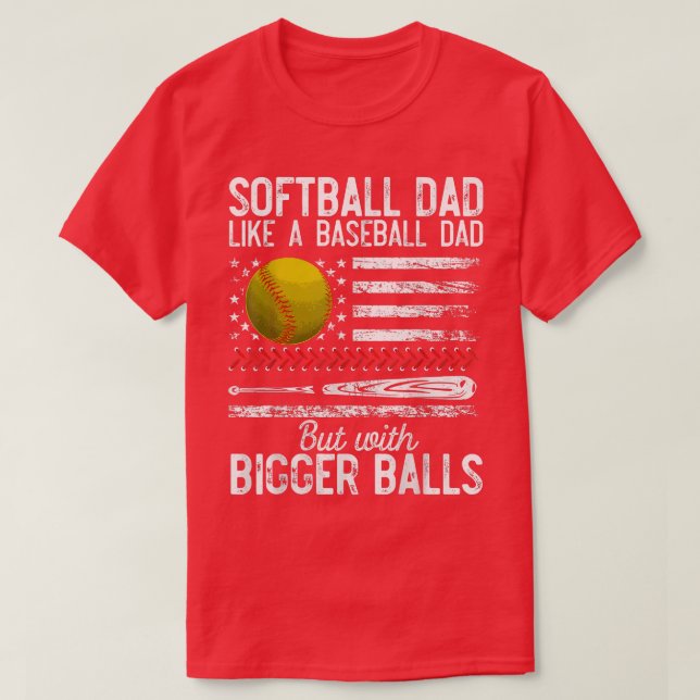 Camiseta Pai Softball Mens Como Um Pai De Baseball Definiçã (Frente do Design)