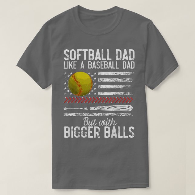 Camiseta Pai Softball Mens Como Um Pai De Baseball Definiçã (Frente do Design)