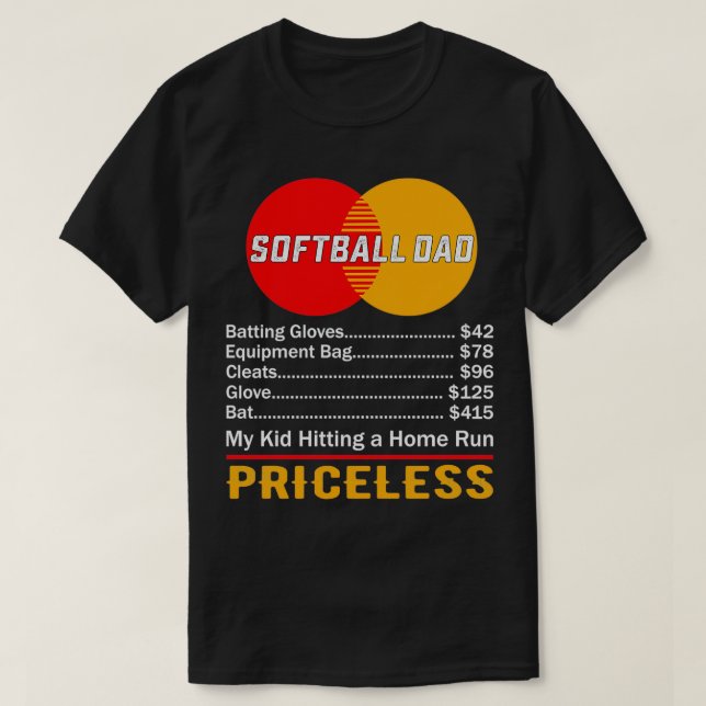 Camiseta Pai Softball Meu Filho Atingindo Uma Execução Sem  (Frente do Design)