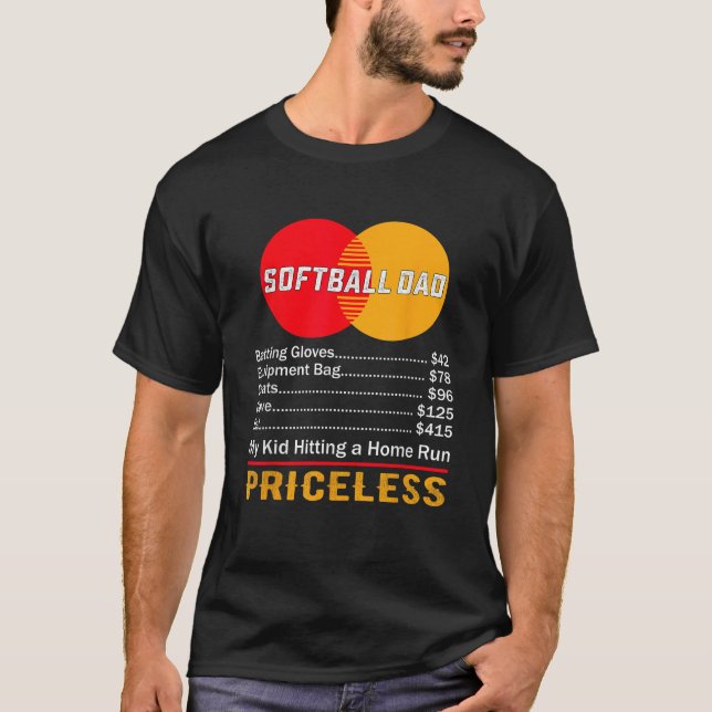 Camiseta Pai Softball Meu Filho Atingindo Uma Execução Sem  (Frente)