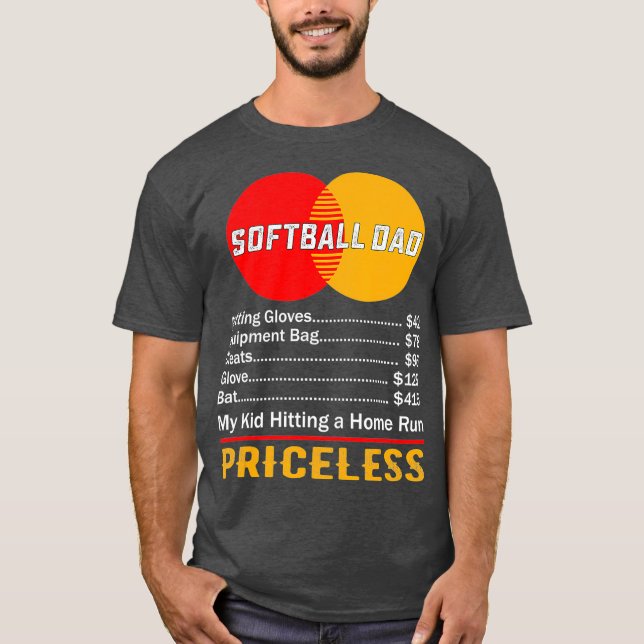 Camiseta Pai Softball Meu Filho Atingindo Uma Execução Sem  (Frente)
