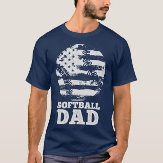 Camiseta Pai Softball USA Flag Vintage