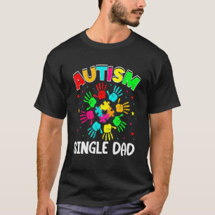 Camiseta Pai Solteiro Autista Suporte Família Puzzle Autism