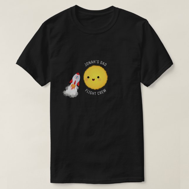 Camiseta Pai Space Birthday Flight Triw T-Shirt (Frente do Design)