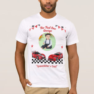 Camiseta Pai Speedster Carro de Corrida Vermelho e Preto Rá