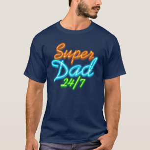 Camiseta PAI SUPER de néon de Superdad 24-7 Fluo