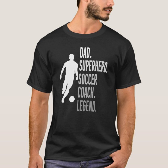 Camiseta Pai Super Herói Coach Legenda de treinador Legal P (Frente)