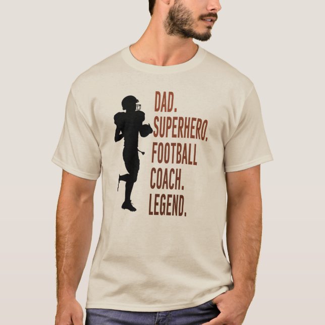 Camiseta Pai Super Herói Futebol Coach Legenda Dia do Pai (Frente)