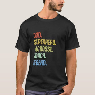 Camiseta Pai Super Herói Lacrosse Treinador Legend Engraçad
