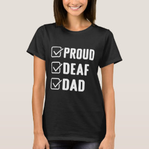 Camiseta Pai surdo orgulhoso ASL gesto de mão
