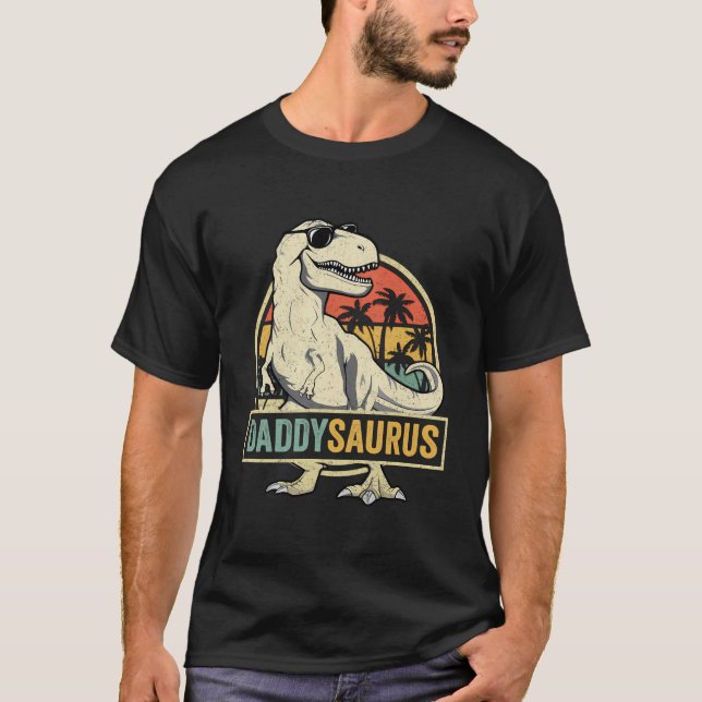 Camiseta Pai Surus T Rex Dinossaur Men Daddysaurus Family (Frente)