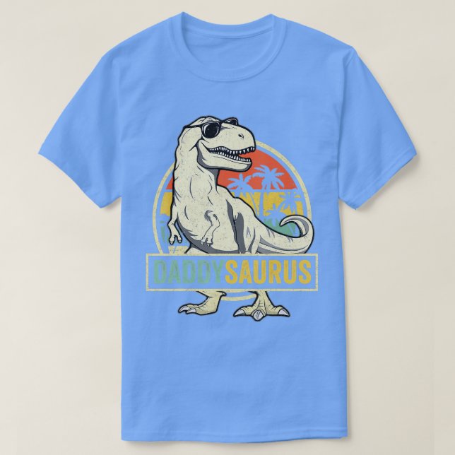 Camiseta Pai Surus T Rex Dinossaur Men DaddySaurus Family (Frente do Design)