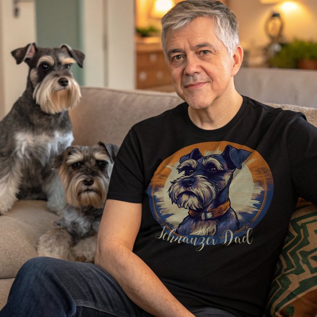 Camiseta Pai T-Shirt Retro Schnauzer (Criador carregado)