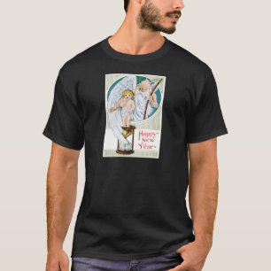 Camiseta Pai Tempo Bebê Ano Novo Ampulheta