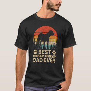 Camiseta Pai Terrier Da Melhor Fronteira Da Vintage Da Mens
