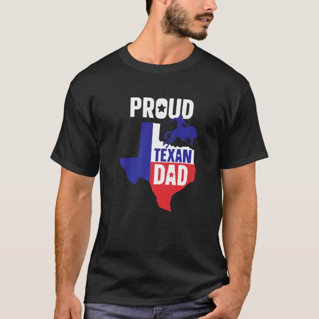Camiseta Pai Texano Orgulhoso Dita Banho Patriótico do Texa (Frente)
