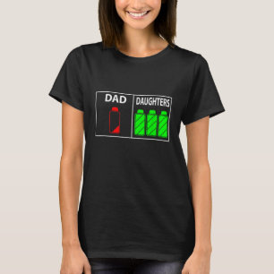 Camiseta Pai Triplet de Três Filhas Engraçado Dia de os pai