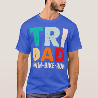 Camiseta Pai triplo SwimBikeRun Engraçado Pai 2