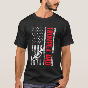 Camiseta Pai Trombeta Bandeira dos EUA Pai de um Pai que To