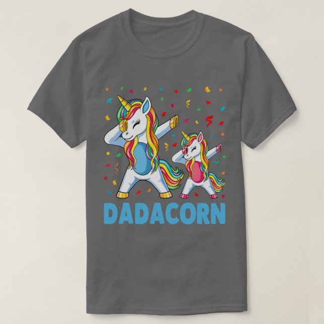 Camiseta Pai Unicorn Daddycorn Dia de os pais Men Birthd (Frente do Design)
