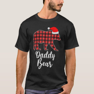 Camiseta Pai Urso Buffalo Vermelho Xadrez Natal Pajama Fami