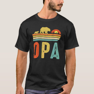 Camiseta Pai Urso Homens Antigo Retro Decoração Urso Avô