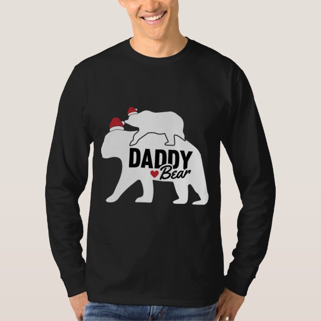 Camiseta Pai Urso Natal Pai X Mas Bonito Filha Filho (Frente)