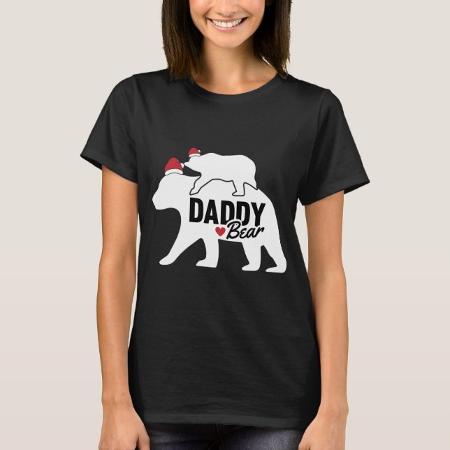 Camiseta Pai Urso Natal Pai X Mas Bonito Filha Filho (Frente)
