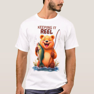 Camiseta Pai Urso Pescador Pega Peixe