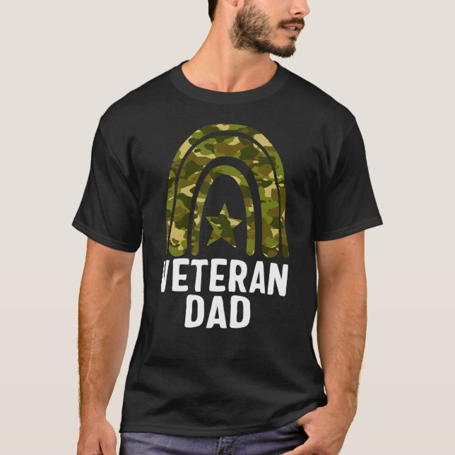 Camiseta Pai Veterano Dia dos Veteranos Legal Camo Patterno (Frente)
