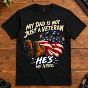 Camiseta Pai Veterano Meu Pai Não É Apenas Um Herói Veteran