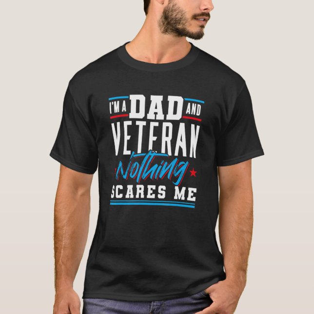 Camiseta Pai Veterano Nada Me Assusta Dia de os pais F (Frente)