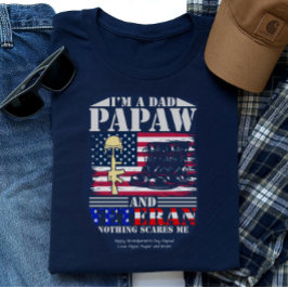 Camiseta Pai Veterano Nada Me Assusta Personalizável