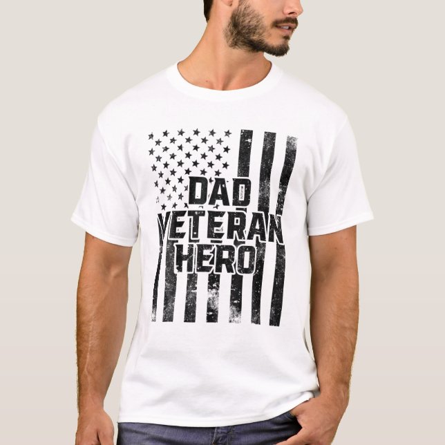 Camiseta Pai Veterano, Obrigado Veteranos, Combate Militar  (Frente)