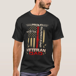 Camiseta Pai Veterano Submarino dos EUA Bandeira Patrioitc