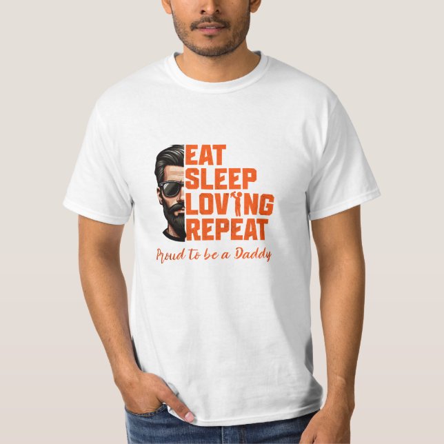 Camiseta Pai Vida Repete Amar Dormir (Frente)