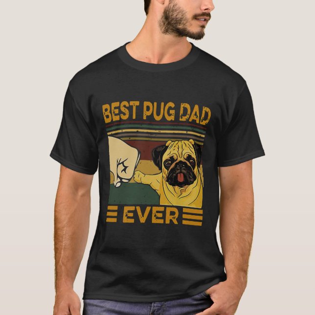 Camiseta Pai Vintage Best Pug (Frente)