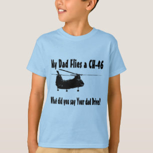 Camiseta Pai voa um helicóptero CH 46