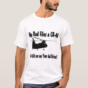Camiseta Pai voa um helicóptero CH 46