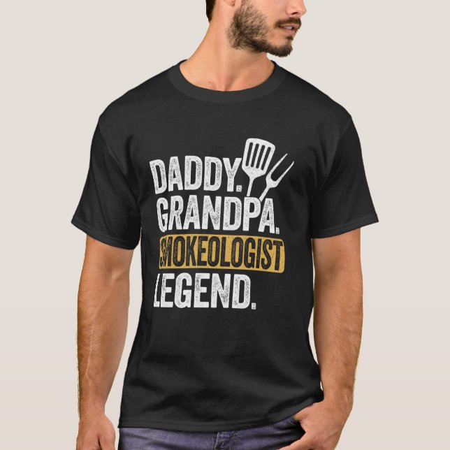 Camiseta Pai Vovô Fumista Legenda Funny Retro Grilli (Frente)