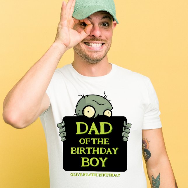 Camiseta Pai Zombie dos Monstros Engraçados do Aniversário (Criador carregado)
