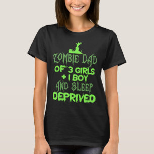 Camiseta Pai Zumbi 3 Menina 1 Menino Privado de Sono Hallow