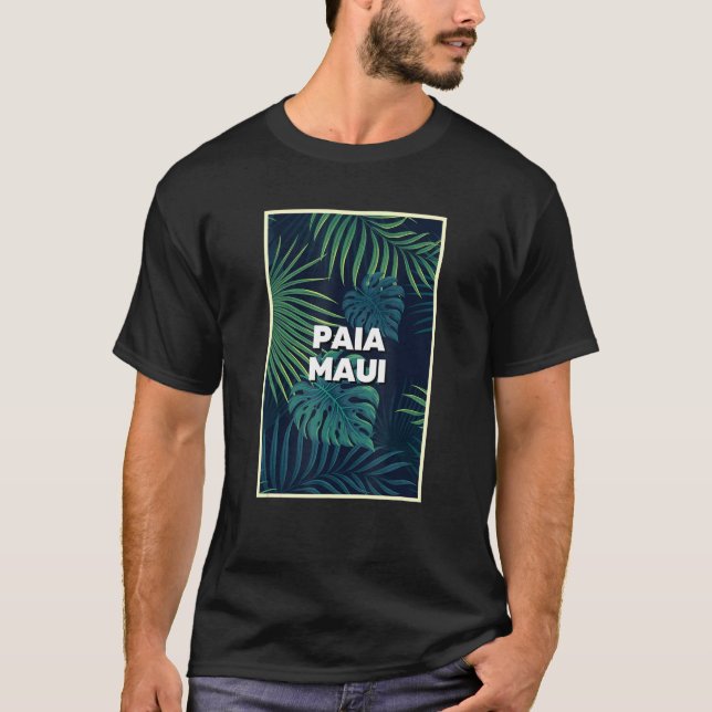 Camiseta Paia Maui Hawaii Beaches Palm Folaves Arte de Verã (Frente)