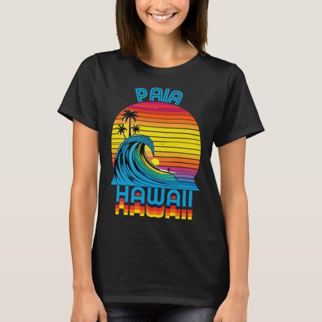 Camiseta Paia Maui Retro Throwback Surf & Beach Souvenir (Frente)