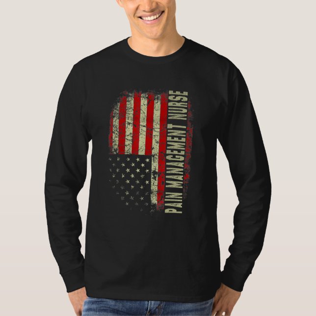 Camiseta Pain Manage Nurse 4th Of July US Flag Patriotic Nu (Frente)