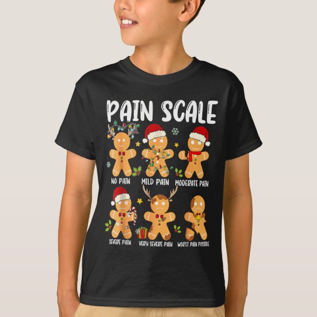 Camiseta Pain Scale Gingerbread Trauma Nurse Christmas Nurs (Frente)
