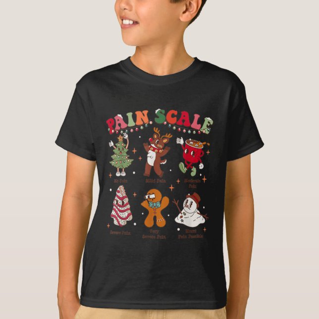 Camiseta Pain Scale Retro Christmas Nurse Triage And Pain E (Frente)